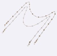 Gold-colored metal non-slip chain, 2 piece set with pearl, for glasses and masks GM113