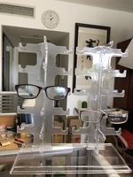 Transparent demonstration stand with 10 glasses slots HD900