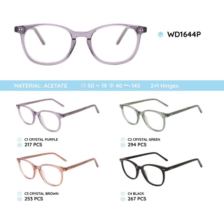 Plastic acetate eyeglasses frame WD1644P