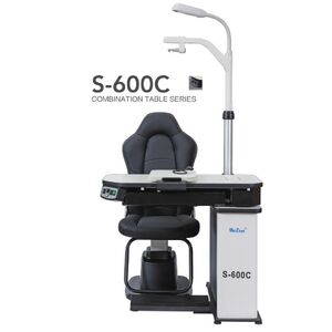 Рабочее место офтальмолога, комбинированный стол с кнопочным управлением + кресло S-600C, столешница 980*480 мм 