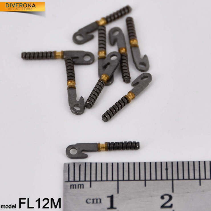 Uncovered glasses spring hinge FL12M (price is for 1 set - 18 pieces)