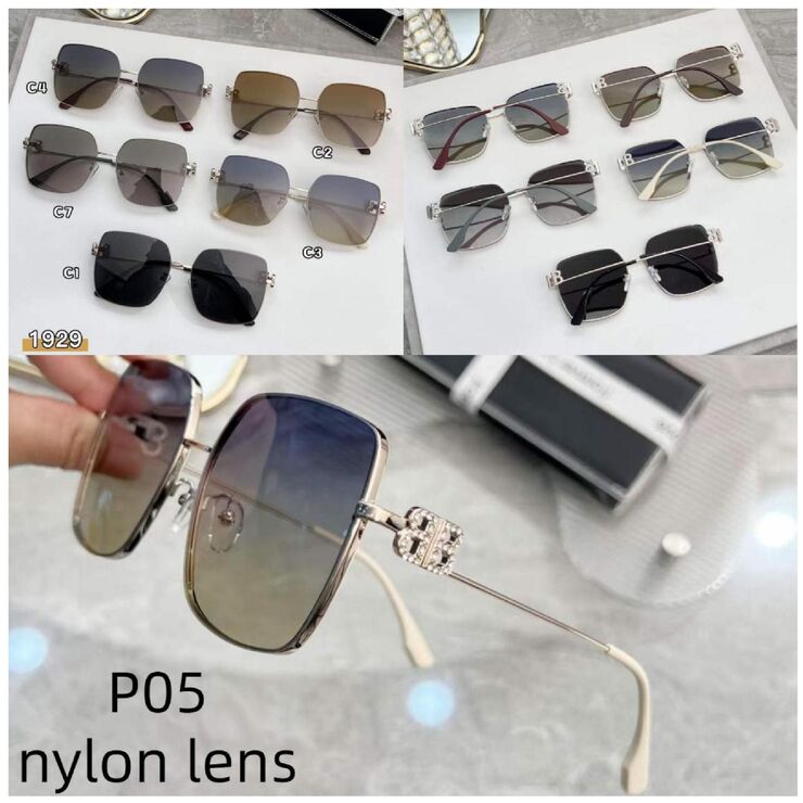 Polarized metal + TR90 sunglasses with nylon lenses P05KY 1929