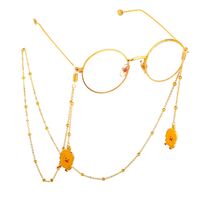 Gold-colored metal non-slip chain, with cute duck, for glasses and masks GL651