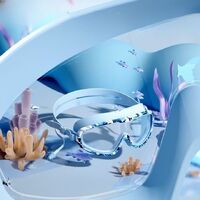 Swimming waterproof anti-fog goggles for kids, set with earplugs, box and cap, 2603-YU