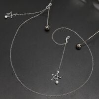 Metal non-slip chain, with pendant five-star and pearl, for glasses and masks GL240