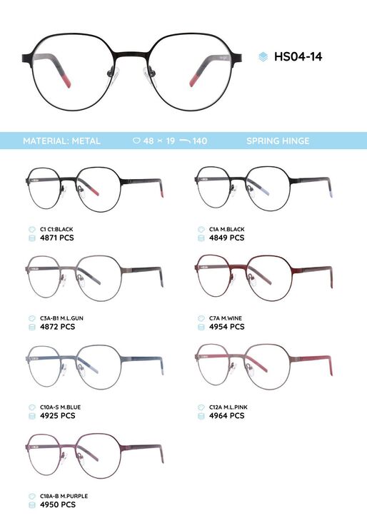 Metal frame with TR-90 temples HS04-14