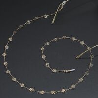 Gold-colored metal non-slip chain, with hollow flower, for glasses and masks GL334