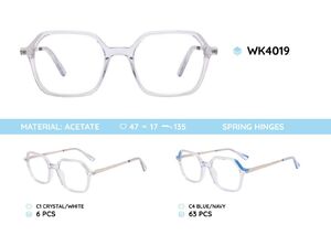 Acetate plastic frames for kids, with spring hinges WK4019
