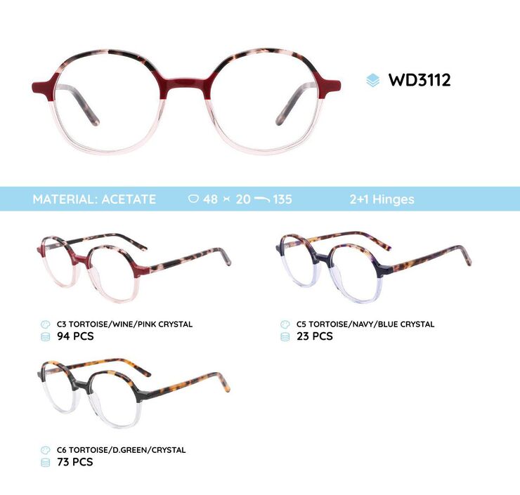 Plastic frames for glasses acetate material WD3112