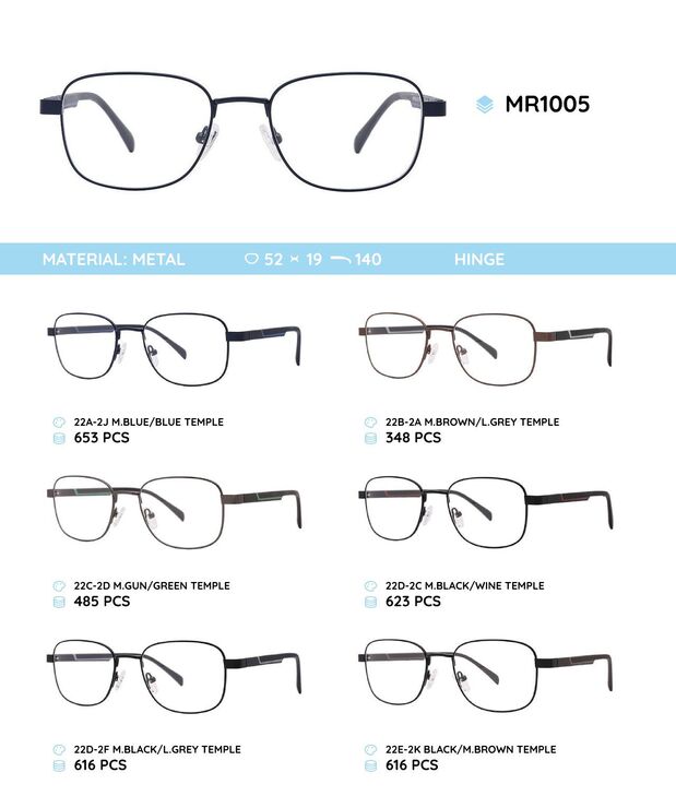 Metal frame with temples made of TR-90 material MR1005