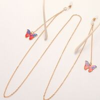 Металлическая нескользящая цепочка золотого цвета, с бабочкой, для очков и масок GL1853