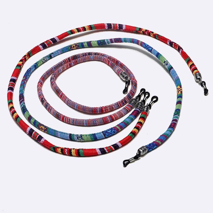 Metal non-slip chain ethnic style, 3 piece multi-color, for glasses and masks GM106
