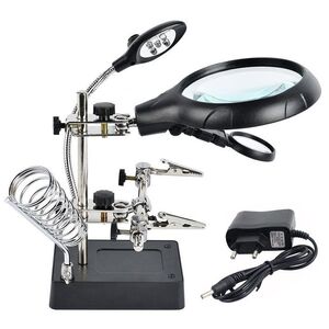 Лупа настольная мультифункциональная с подсветкой 16129-C-XX, увеличение: 2,5X, 7,5X, 10X