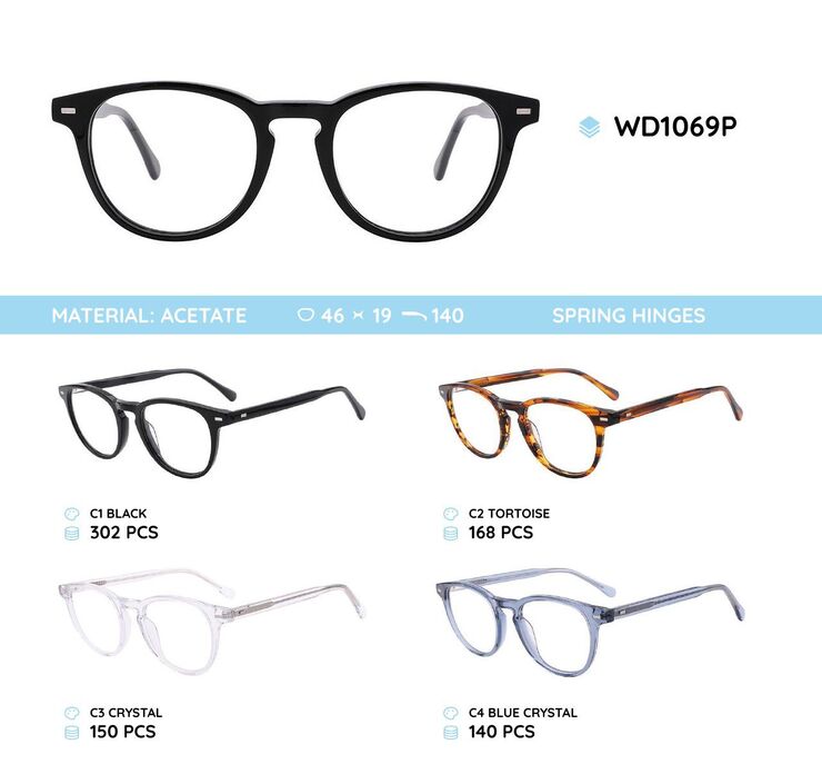 Plastic frames for glasses acetate material WD1069P