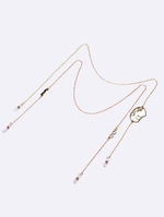 Set of two glasses chain with pearls and rice beads GM102