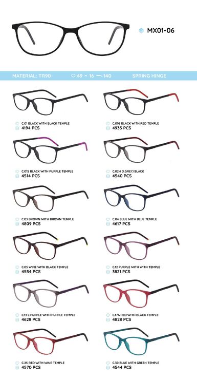 TR-90 plastic frames for glasses MX01-06
