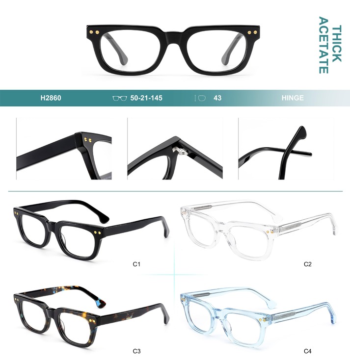 Plastic frames for glasses, thick acetate Big City H2860