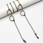 Металлическая нескользящая цепочка бронзового цвета, c очками, для очков и масок GL1894