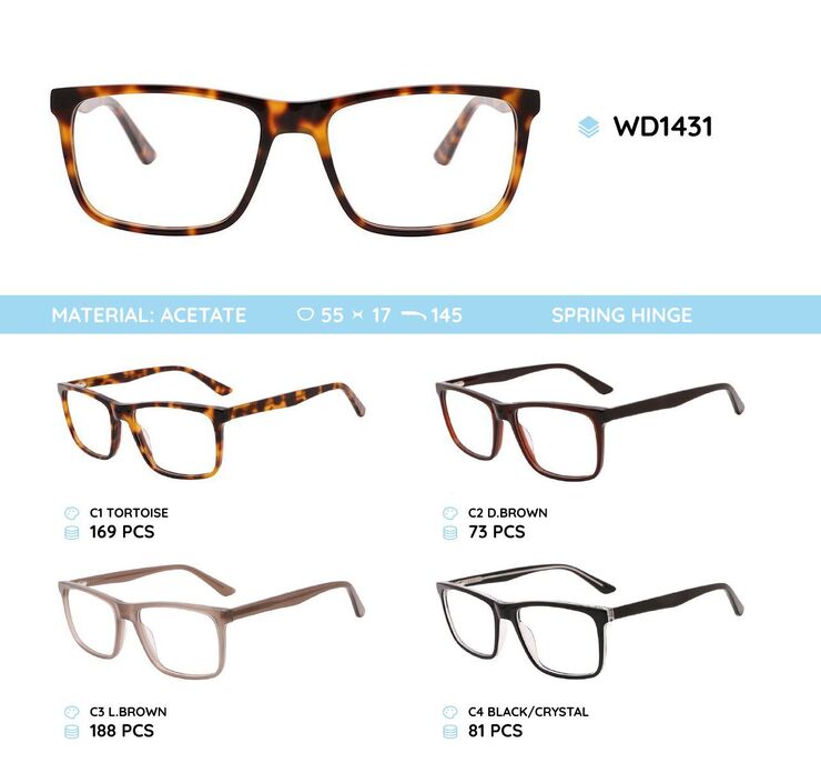 Plastic acetate eyeglasses frame for women WD1431