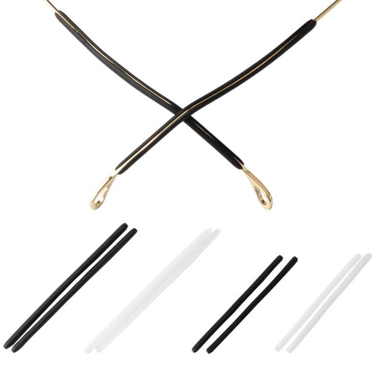 Наконечники на заушники силиконовые, длина 56 мм, круглое отверстие 1.3/1.7 мм