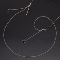 Gold-colored metal non-slip chain, with swan pendant, for glasses and masks GL537