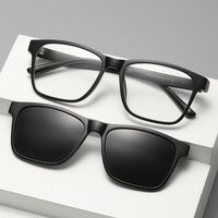 TR90/PC plastic frame + 5 polarized sun protection magnet clip-on set + leather bag El Dorado EL9502