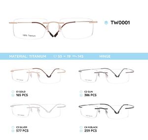 Оправа металлическая титановая безободковая TW0001