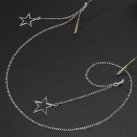 Metal non-slip chain, with pendant five-star, for glasses and masks GL219