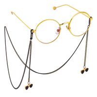 Black-colored metal non-slip chain, with sunglasses, for glasses and masks GL515
