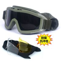 Safety shockproof tactical fog-proof with sponge goggles, set with 3 and 5 lens, 蝗虫大集合-DX