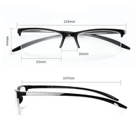 Semi-rimless plastic eyeglasses for reading YL-6184