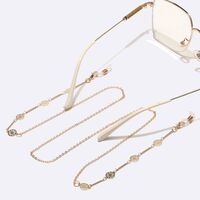 Металлическая нескользящая цепочка золотого цвета, с полыми кружками, для очков и масок GL1472