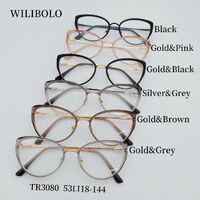 Metal + TR90 plastic ultrathin women's frames with spring hinges Wilibolo TR3080