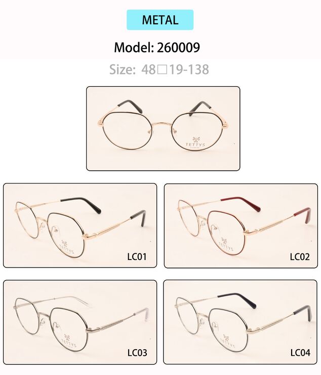 Metal eyeglasses frame for men 260009 (item in stock)