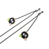 Black-colored metal non-slip chain, with pendant star briquettes, for glasses and masks GL840