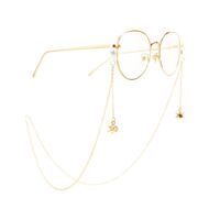 Metal non-slip chain, with crown pendant with rhinestones, for glasses and masks GA019