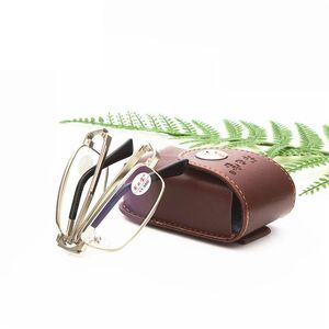 Очки складные металлические для чтения с защитой Blue ray cut QFA-180 с футляром, диоптрии от +1.00 до +4.00, РМЦ=62-64