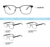 Металлическая оправа с дужками из материала TR-90 со встроенным флексом HL01-01