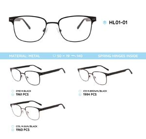 Металлическая оправа с дужками из материала TR-90 со встроенным флексом HL01-01