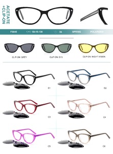 Plastic acetate frame with spring hinges + polarized clip-on Big City F3045S