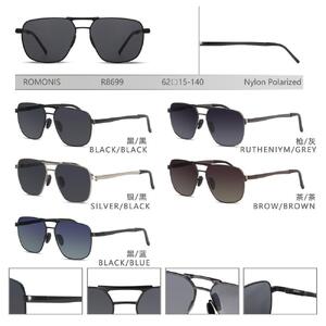 Polarized metal sunglasses with nylon lenses for men Romonis R8699-R