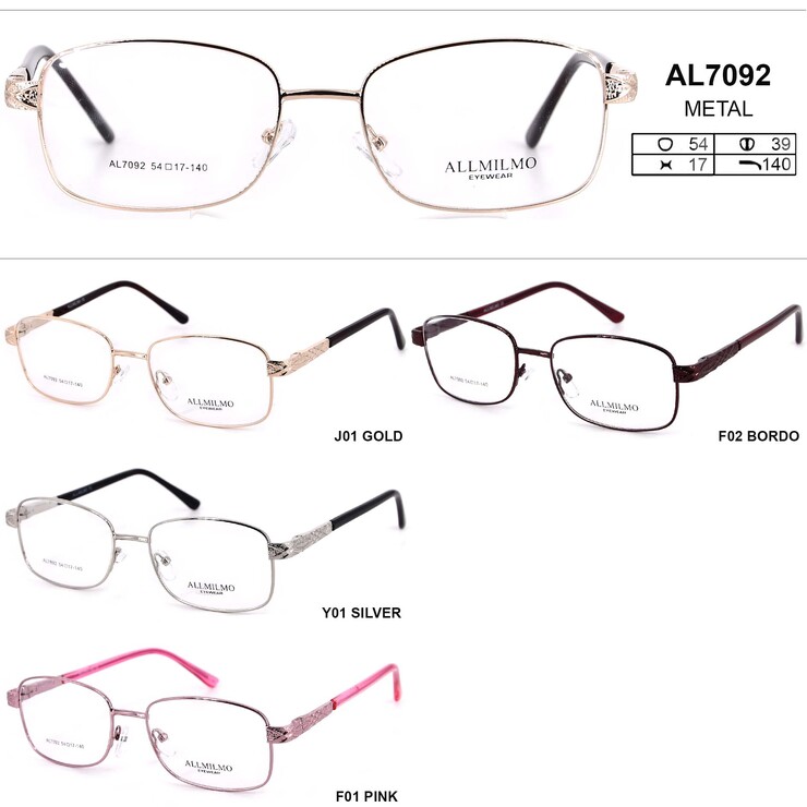 Metal eyeglass frame, material steel Allmilmo AL7092