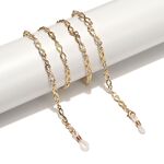 Металлическая нескользящая цепочка золотого цвета, в виде цифры 8, для очков и масок GL1545