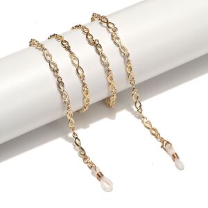 Металлическая нескользящая цепочка золотого цвета, в виде цифры 8, для очков и масок GL1545