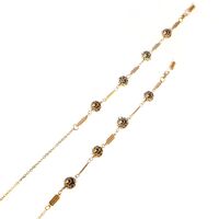 Gold-colored metal non-slip chain, with balls, for glasses and masks GL090
