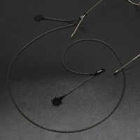 Black-colored metal non-slip chain, with pendant snowflake, for glasses and masks GL743