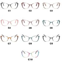 Metal glasses with blue light protection for women 8808-0177-8304-PN
