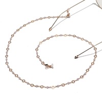 Модная цепочка для очков с жемчугом и полыми розами GL1230