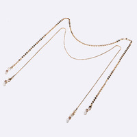 Set of two glasses chain silver and gold with color crystals GM056