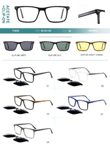 Plastic acetate frame with spring hinges + polarized clip-on Big City F3036S